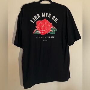 Lira Streetwear Rose Logo Graphic Tee Men's Large Y2K Style